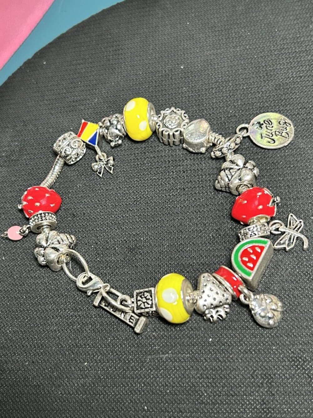 Willabee & Ward June Bug Summer Charm Bracelet Strawberry Watermelon